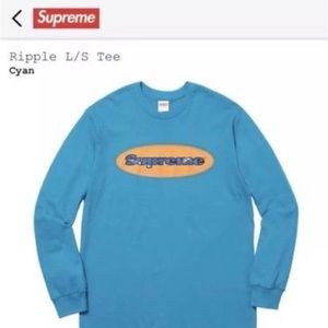 Supreme L/S Ripple Cyan medium (SS18)